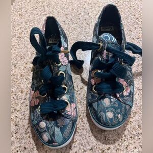 Rifle Paper Co. X Keds Shoes with Forest Green and Gold Accents